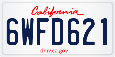 CA license plate 6WFD621