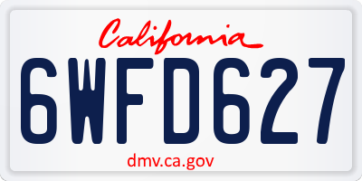 CA license plate 6WFD627