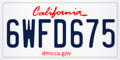 CA license plate 6WFD675