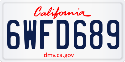 CA license plate 6WFD689