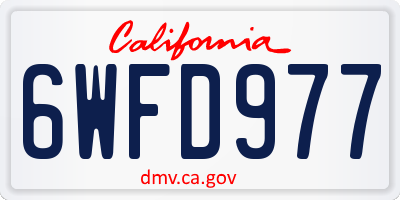 CA license plate 6WFD977