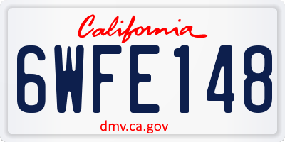 CA license plate 6WFE148