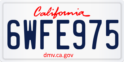 CA license plate 6WFE975