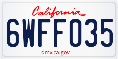 CA license plate 6WFF035