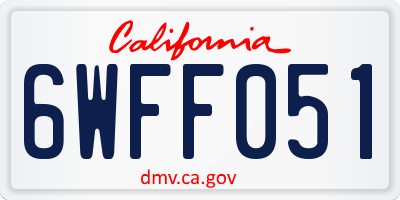 CA license plate 6WFF051