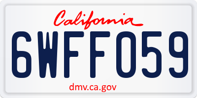 CA license plate 6WFF059