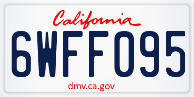 CA license plate 6WFF095
