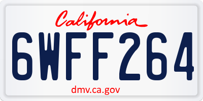 CA license plate 6WFF264