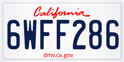 CA license plate 6WFF286