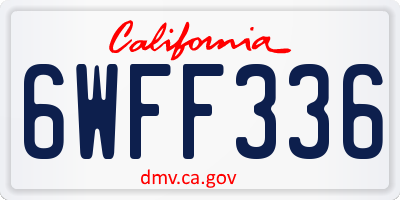 CA license plate 6WFF336