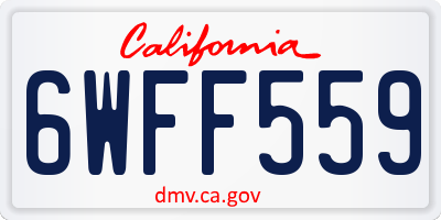 CA license plate 6WFF559