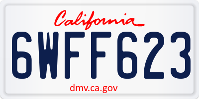 CA license plate 6WFF623