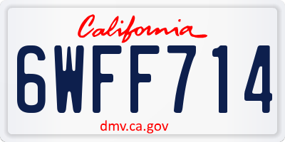 CA license plate 6WFF714