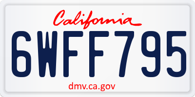 CA license plate 6WFF795