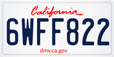 CA license plate 6WFF822
