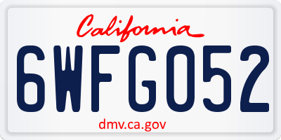 CA license plate 6WFG052
