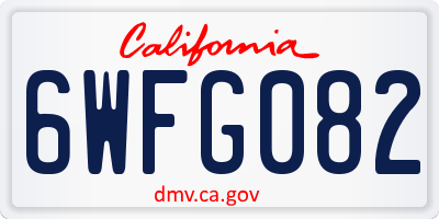CA license plate 6WFG082