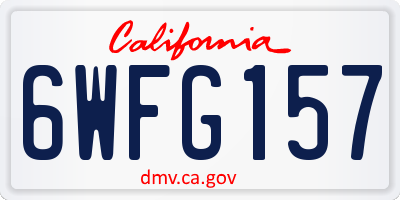 CA license plate 6WFG157