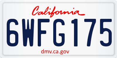CA license plate 6WFG175