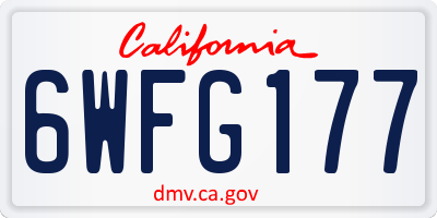 CA license plate 6WFG177