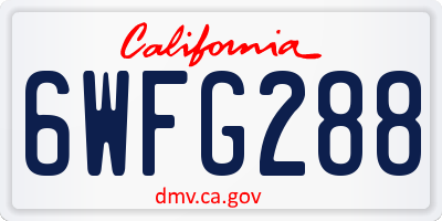 CA license plate 6WFG288