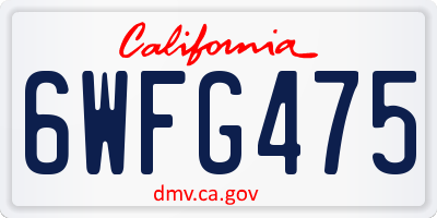 CA license plate 6WFG475