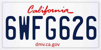 CA license plate 6WFG626