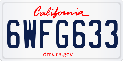CA license plate 6WFG633