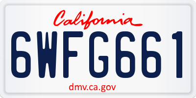 CA license plate 6WFG661