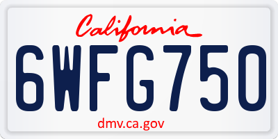 CA license plate 6WFG750