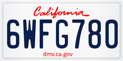 CA license plate 6WFG780