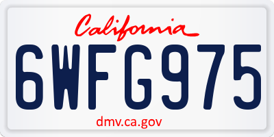 CA license plate 6WFG975