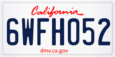 CA license plate 6WFH052