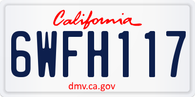 CA license plate 6WFH117