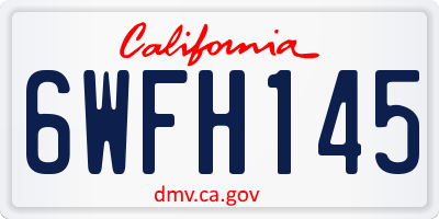 CA license plate 6WFH145
