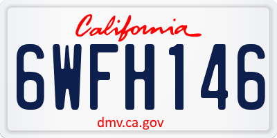 CA license plate 6WFH146