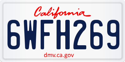 CA license plate 6WFH269