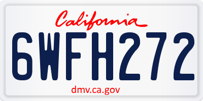 CA license plate 6WFH272