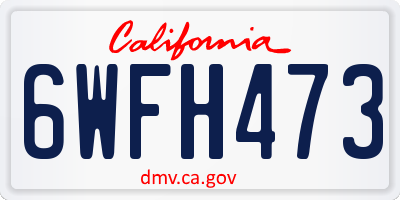 CA license plate 6WFH473