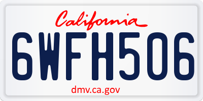 CA license plate 6WFH506