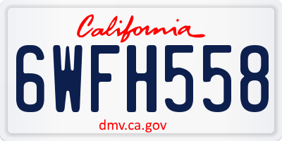 CA license plate 6WFH558