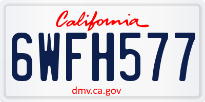 CA license plate 6WFH577