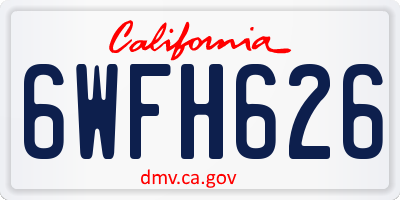 CA license plate 6WFH626