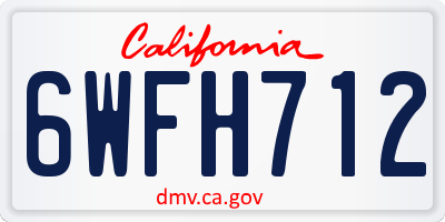 CA license plate 6WFH712