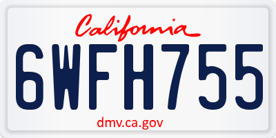 CA license plate 6WFH755