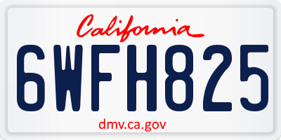 CA license plate 6WFH825