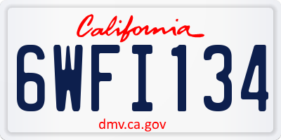 CA license plate 6WFI134