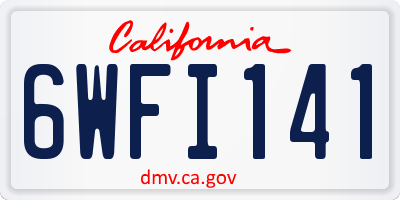 CA license plate 6WFI141