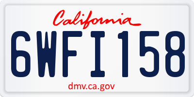 CA license plate 6WFI158