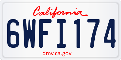 CA license plate 6WFI174